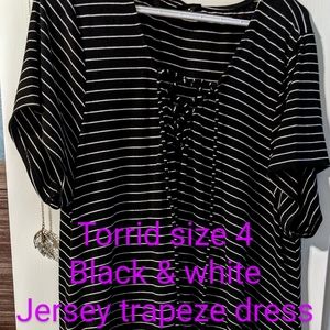 Torrid 4 Black Jersey Trapeze Dress
